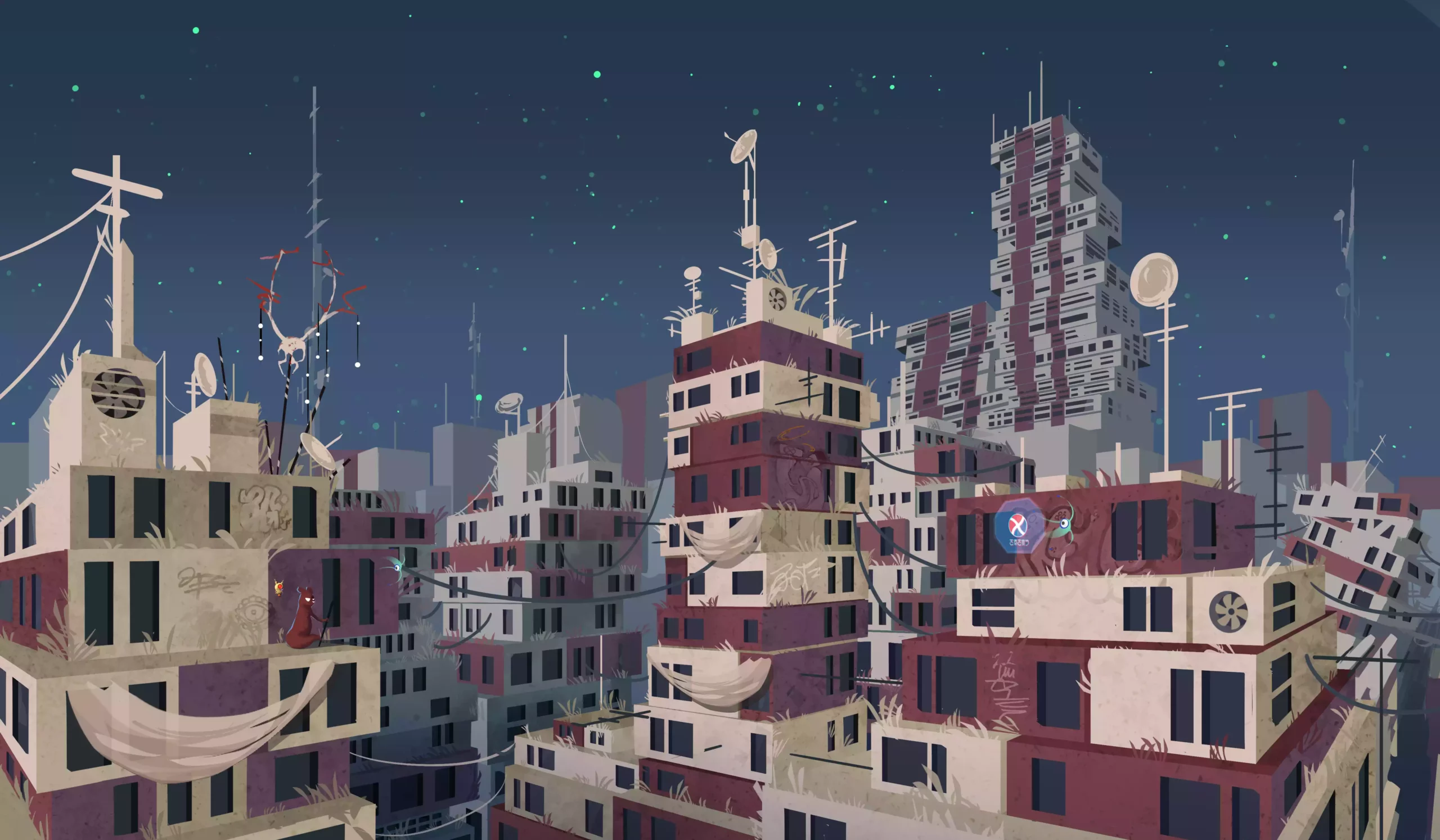 Fanart d'une ville de RainWorld